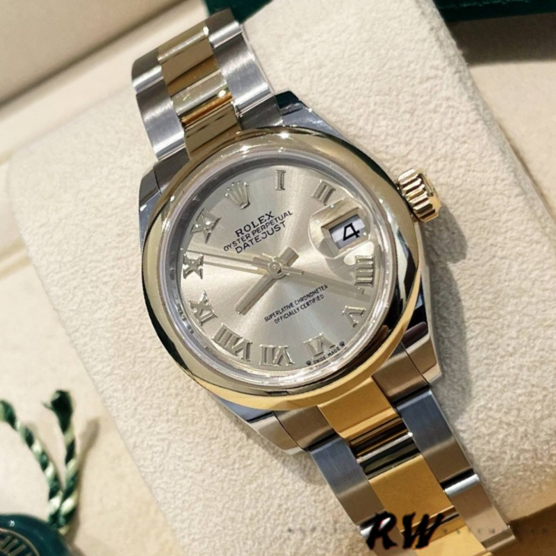 Rolex Datejust 279163 Champagne Roman Numeral Dial Domed Bezel 28mm Lady Replica Watch