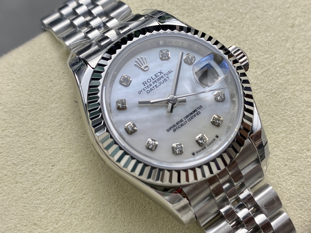 Rolex Datejust 279174 Stainless Steel Mother Of Pearl Diamond Dial 28mm Lady Replica Watch