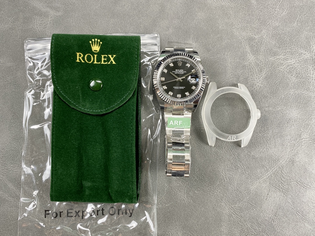 Rolex Datejust 41 Fluted Bezel Black Diamond Dial m126334 0011 Mens Replica Watch