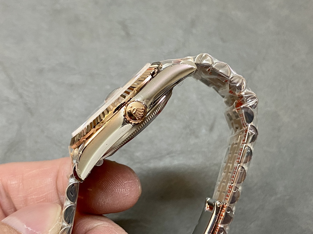 Rolex Datejust 36 Steel & Everose Gold Rose Diamond Pave Roman Dial m126231 0027