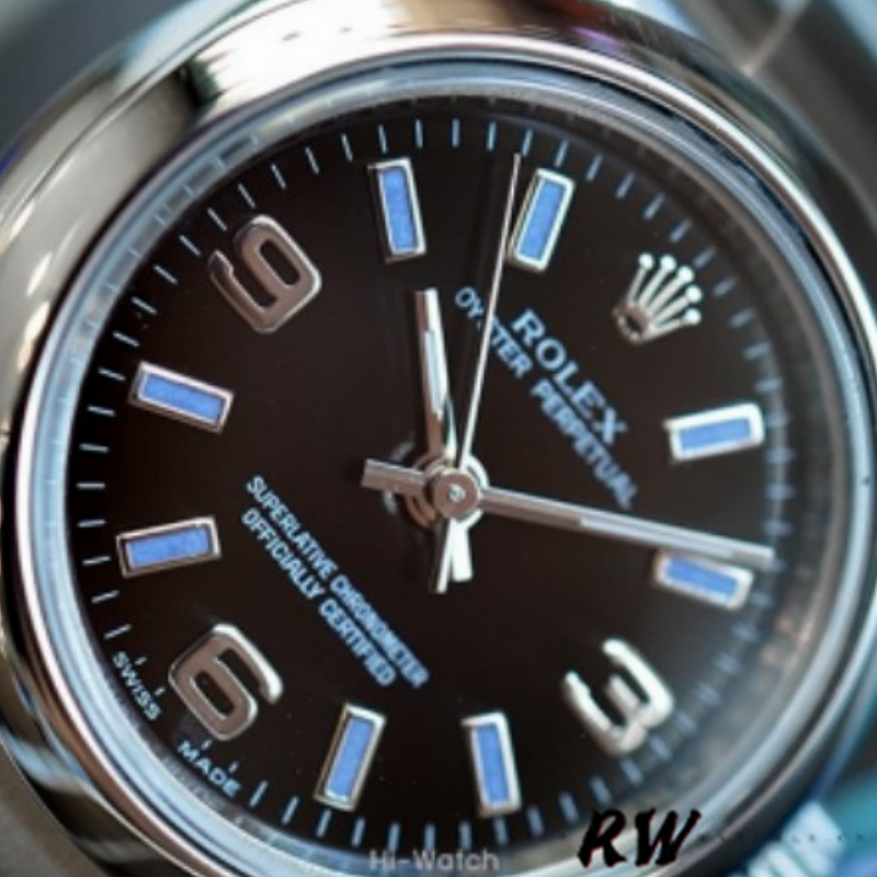 Rolex Oyster Perpetual 176200 Stainless Steel Blue Index Dial 26MM Lady Replica Watch