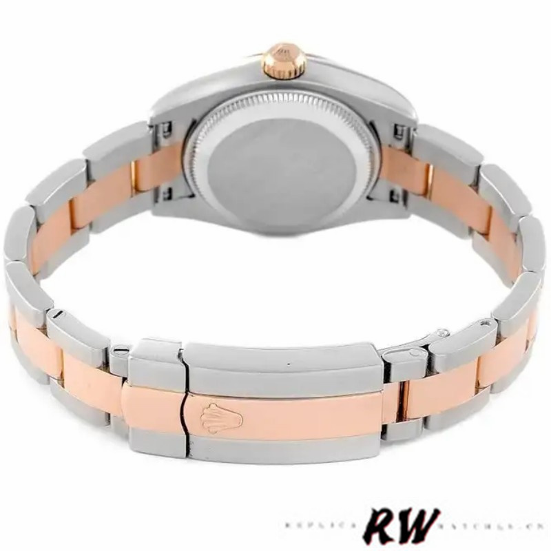 Rolex Datejust 179161 Stainless Steel and Everose Gold Concentric Circle Black Dial 26MM Lady Replica Watch