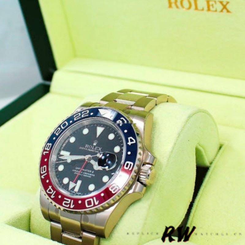 Rolex GMT Master II 116719BLRO White Gold Pepsi Black Dial 40mm Mens Replica Watch