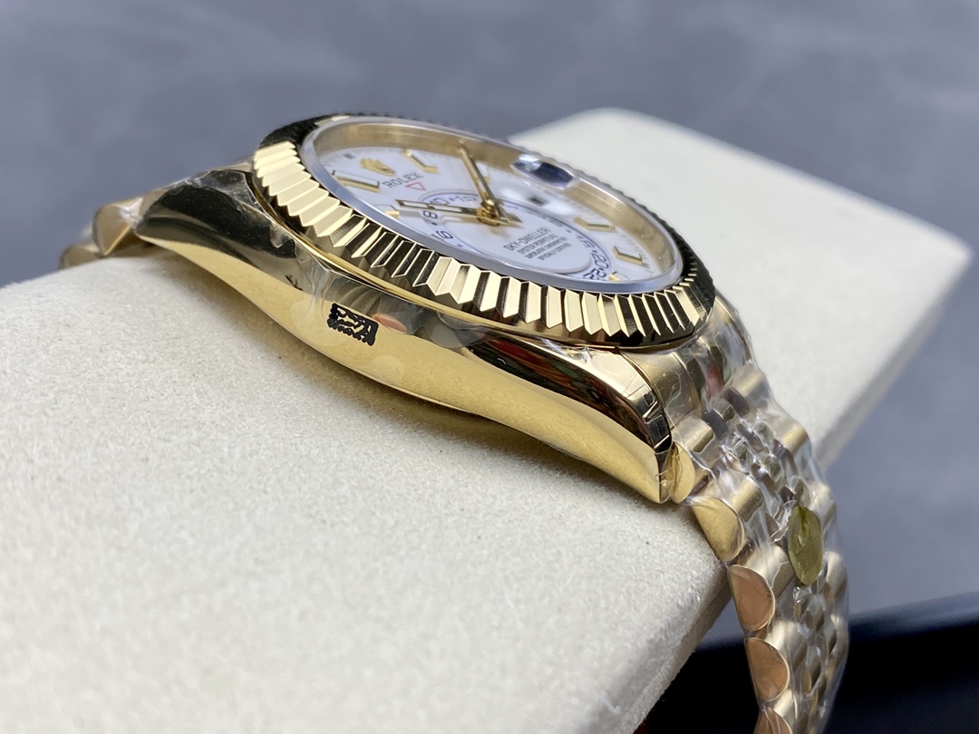 Rolex Sky Dweller 42 Yellow Gold GMT White Dial Jubilee Style M336938 0006 Men's Watch