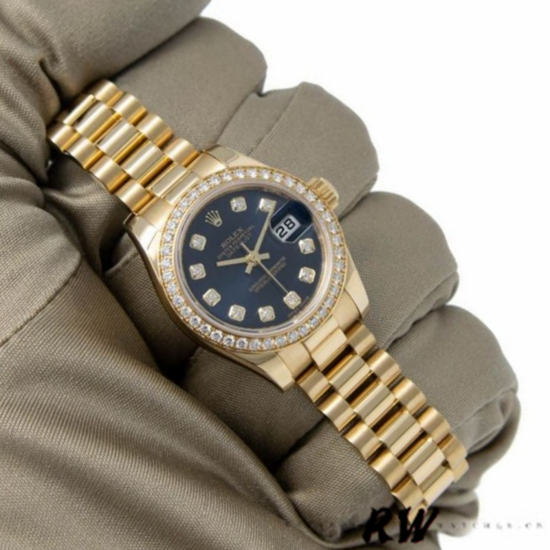 Rolex Datejust 179138 Blue Diamond Dial 26MM Lady Replica Watch