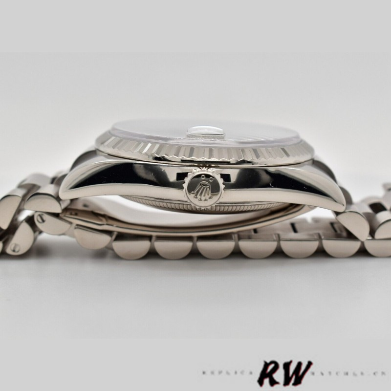 Rolex Day-Date 118239 Mother of Pearl White Dial Fluted Bezel 36mm Unisex Replica Watch