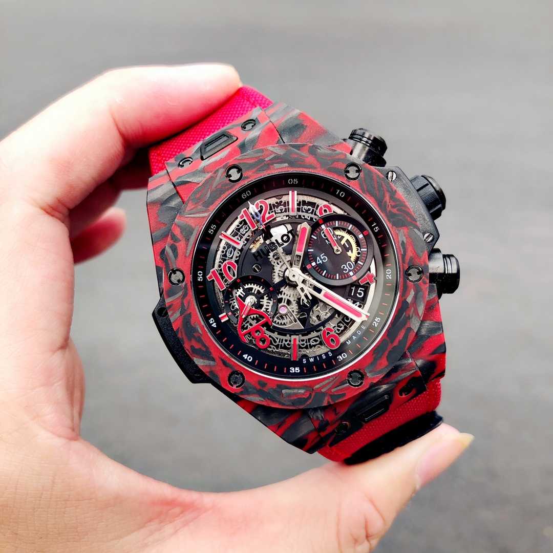 Hublot 411.QV.1123.NR.OVK21 Big Bang Unico Red Carbon Alex Ovechkin Watch 45mm