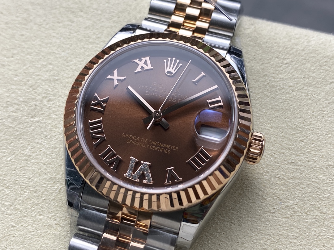 Rolex Datejust 31mm Rose Gold 278271 0004 Chocolate Roman VI Jubilee