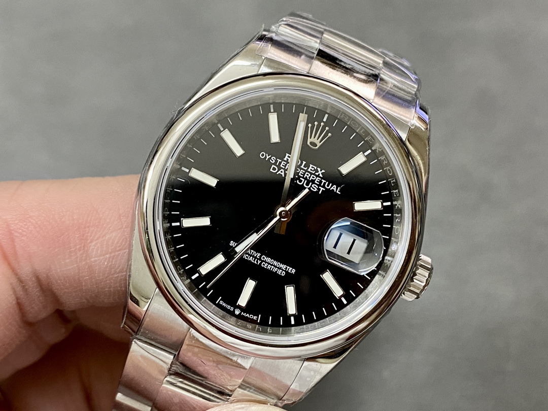 Rolex Datejust 126200 Stainless Steel Black Dial 36MM Unisex Replica Watch