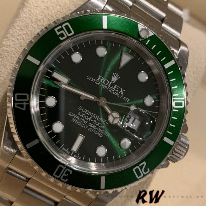 Rolex Submariner 16610 Stainless Steel Refinished Green Dial 40mm Mens Replica Watch