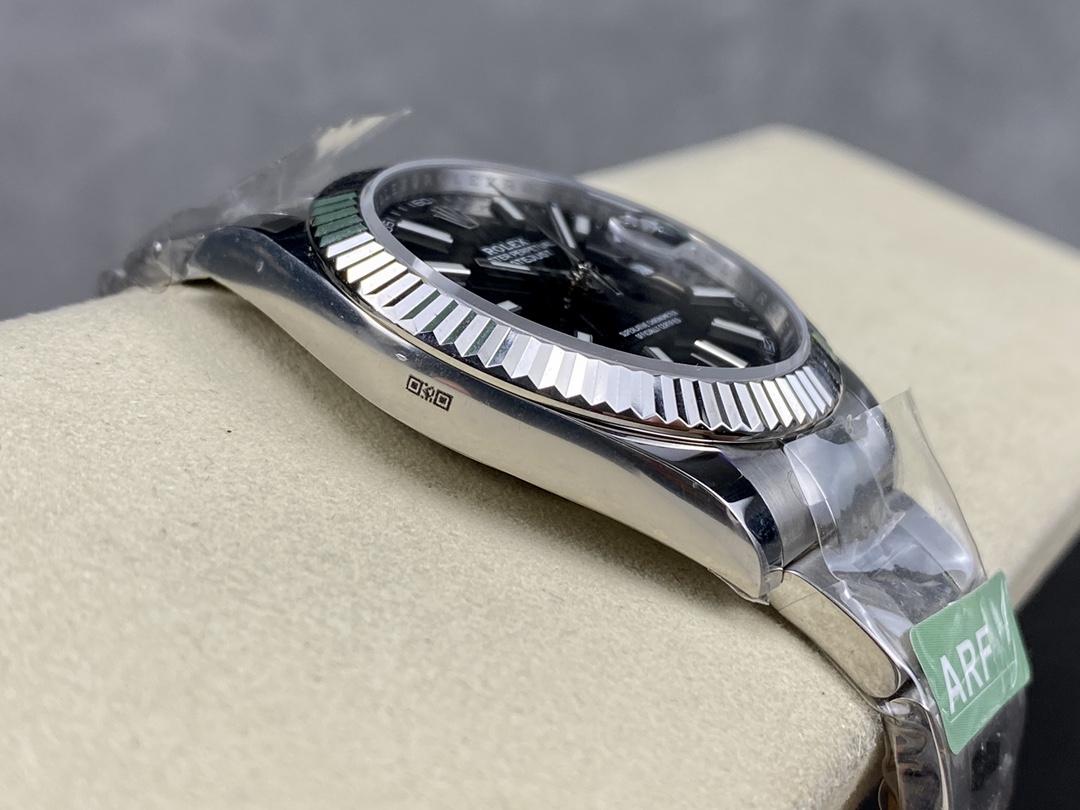 Rolex Datejust m126334 0017 Fluted Bezel Black Dial 41MM Mens Replica Watch