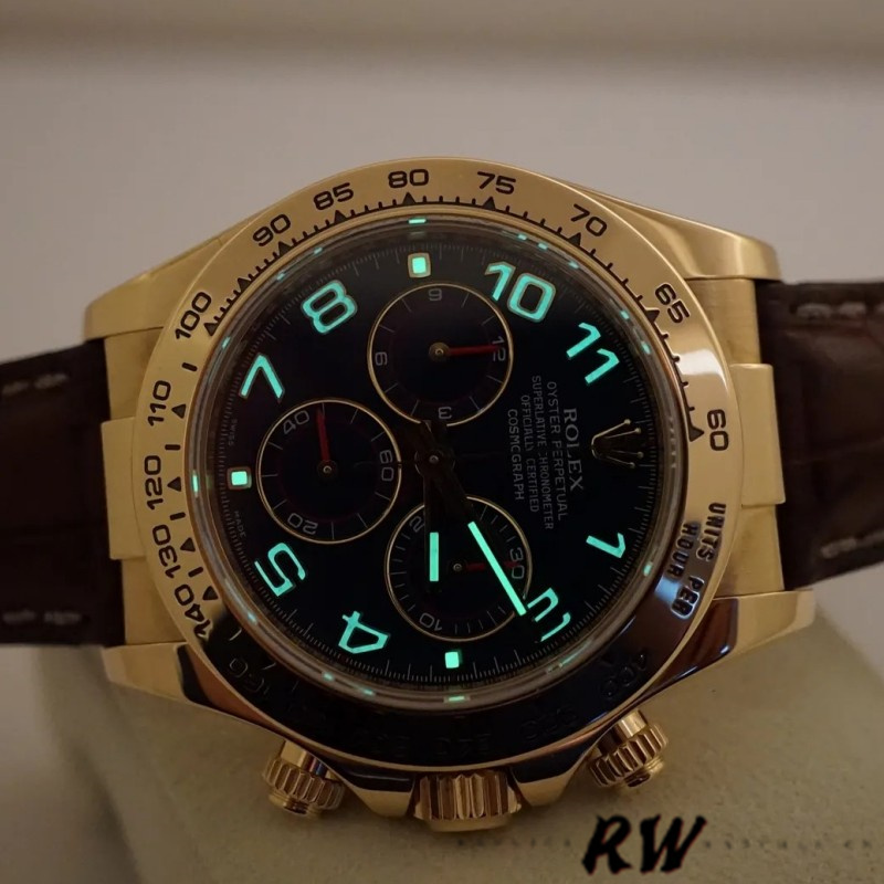 Rolex Cosmograph Daytona 116518 Yellow Gold Blue Dial 40mm Mens Replica Watch