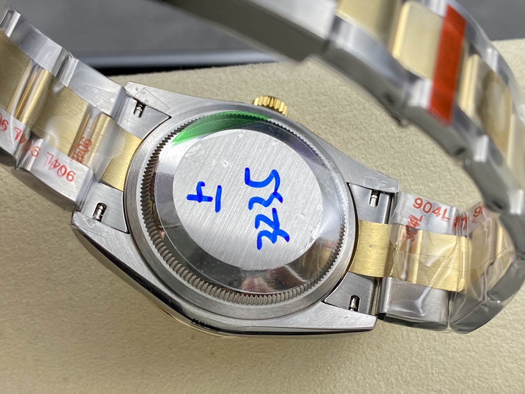 Rolex Datejust 36 Steel & Yellow Gold Mother of Pearl Diamond Dial M126203 0024 Women's Watch