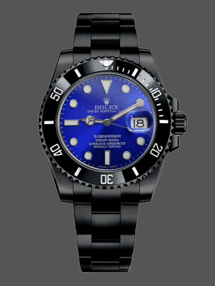 Rolex Submariner Date 116610LN Blue Dial Black PVD/DLC Stainless Steel 40MM Mens Replica Watch
