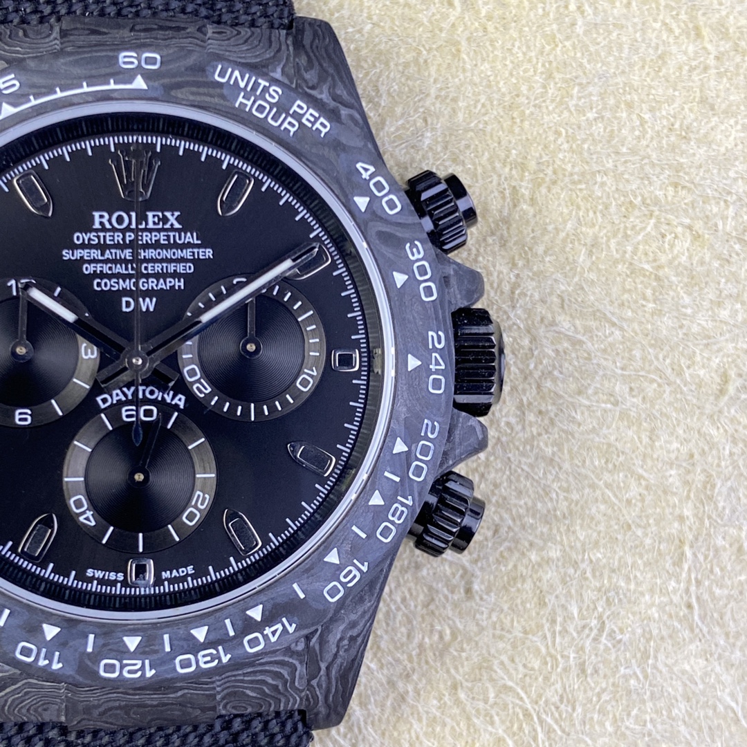 Rolex Daytona DIW Black Carbon Case Black Dial Nylon Strap 40mm Limited Edition