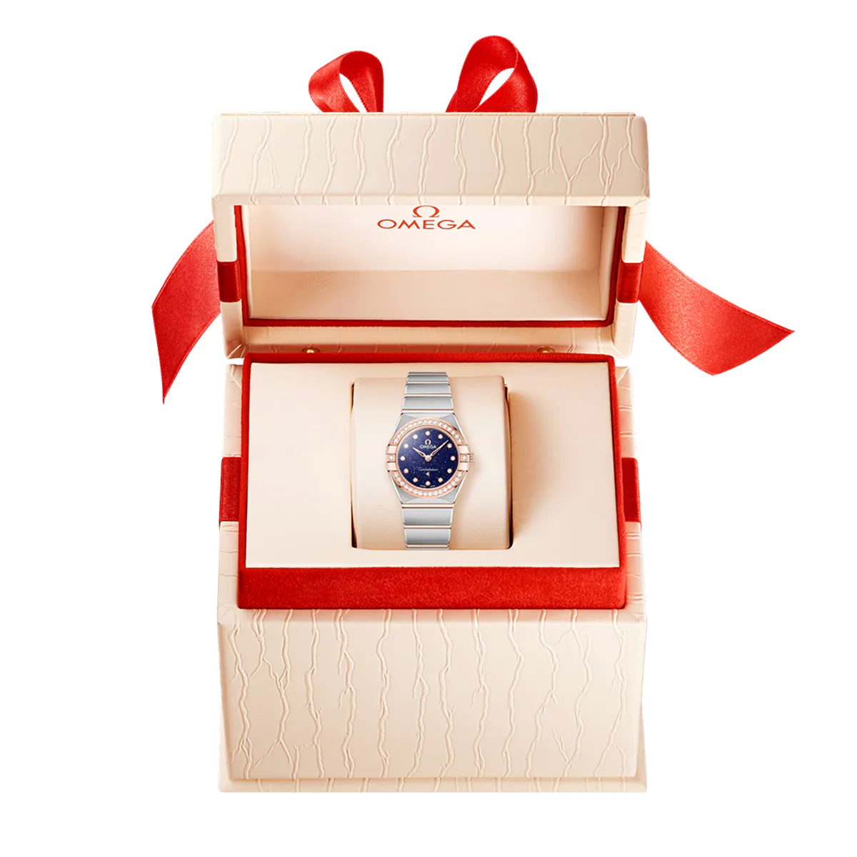 OMEGA Constellation 25mm Steel & 18ct Sedna Gold Aventurine Blue Dial Watch