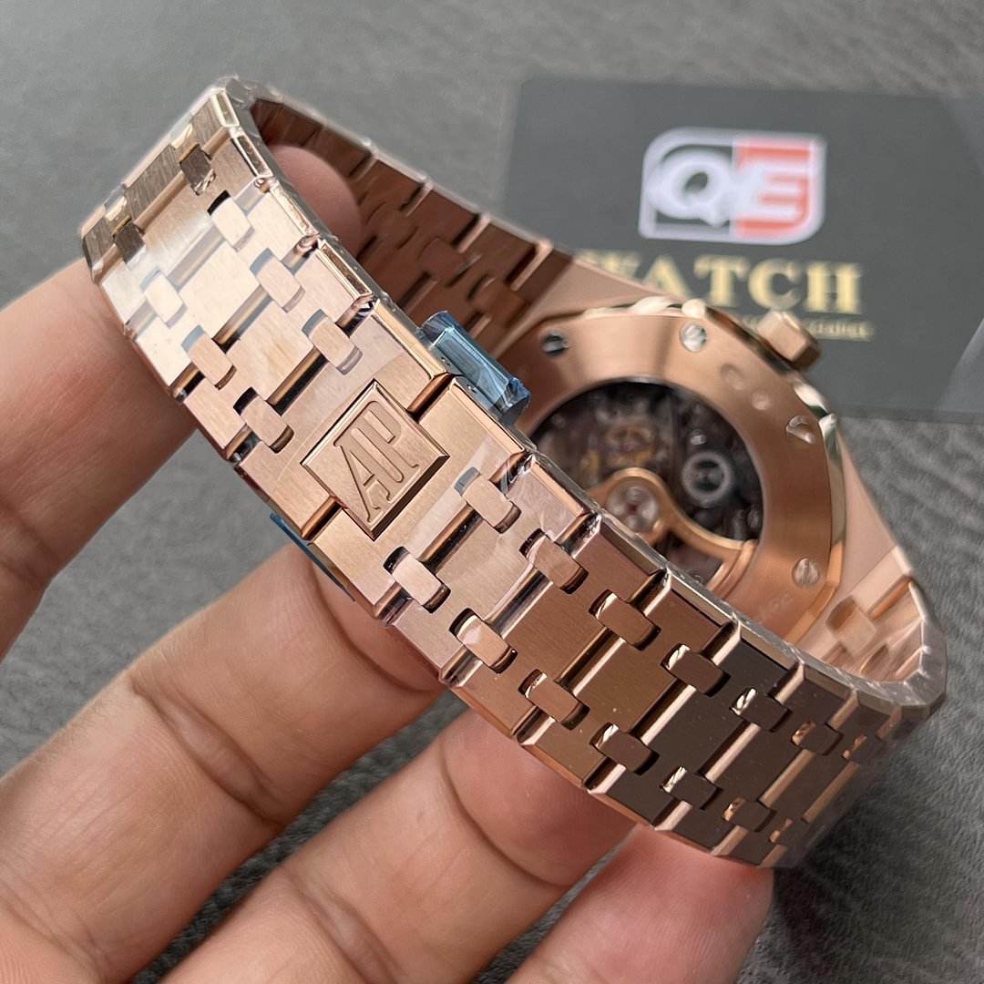 Audemars Piguet Royal Oak 15407OR.oo.1220OR.01 Grey Openworked Dial 41Mm Rose gold Top replica