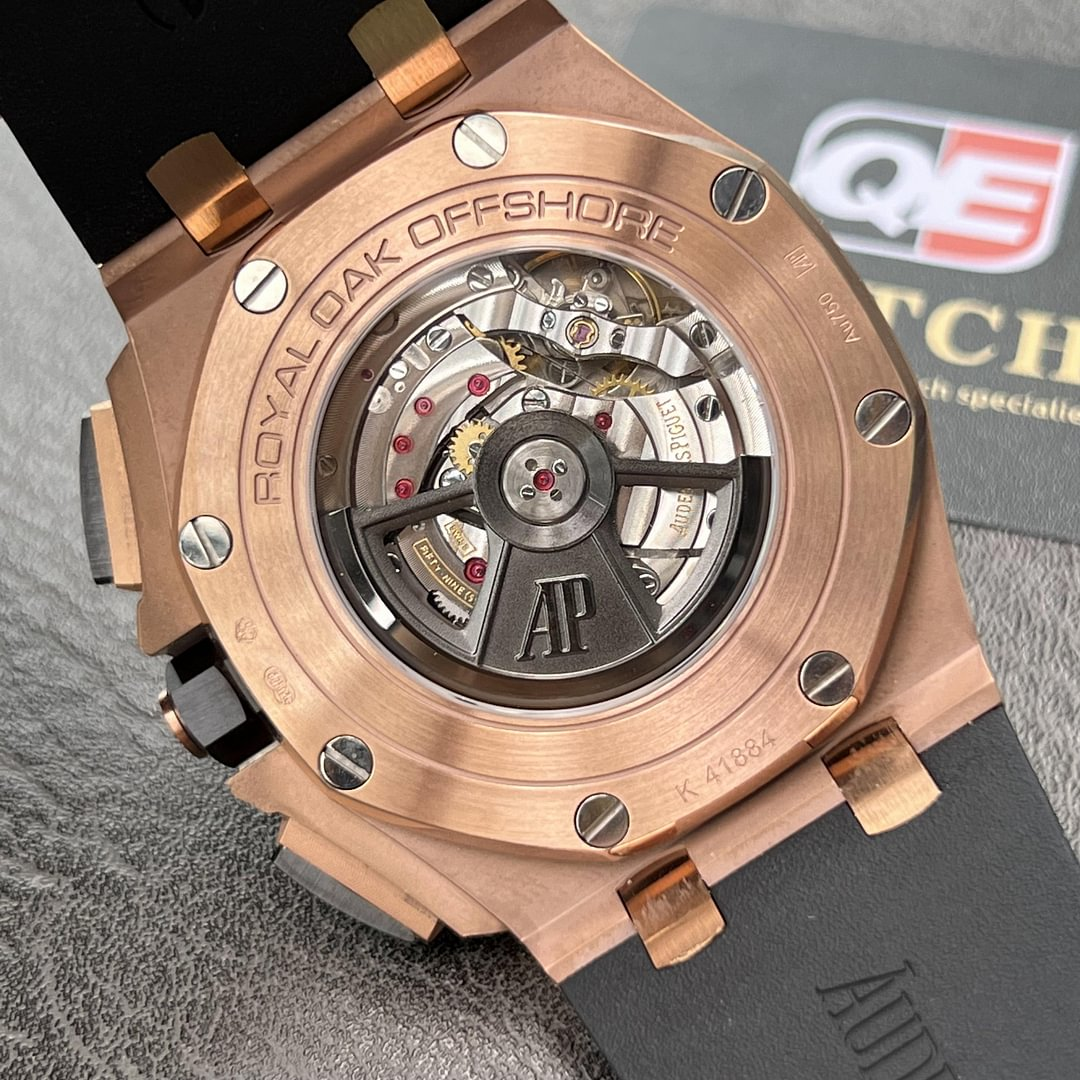 AUdemars Piguet Royal Oak Offshore Chronograph Rose gold Ceramic Bezel on Black Rubber Strap 44mm Super Clone