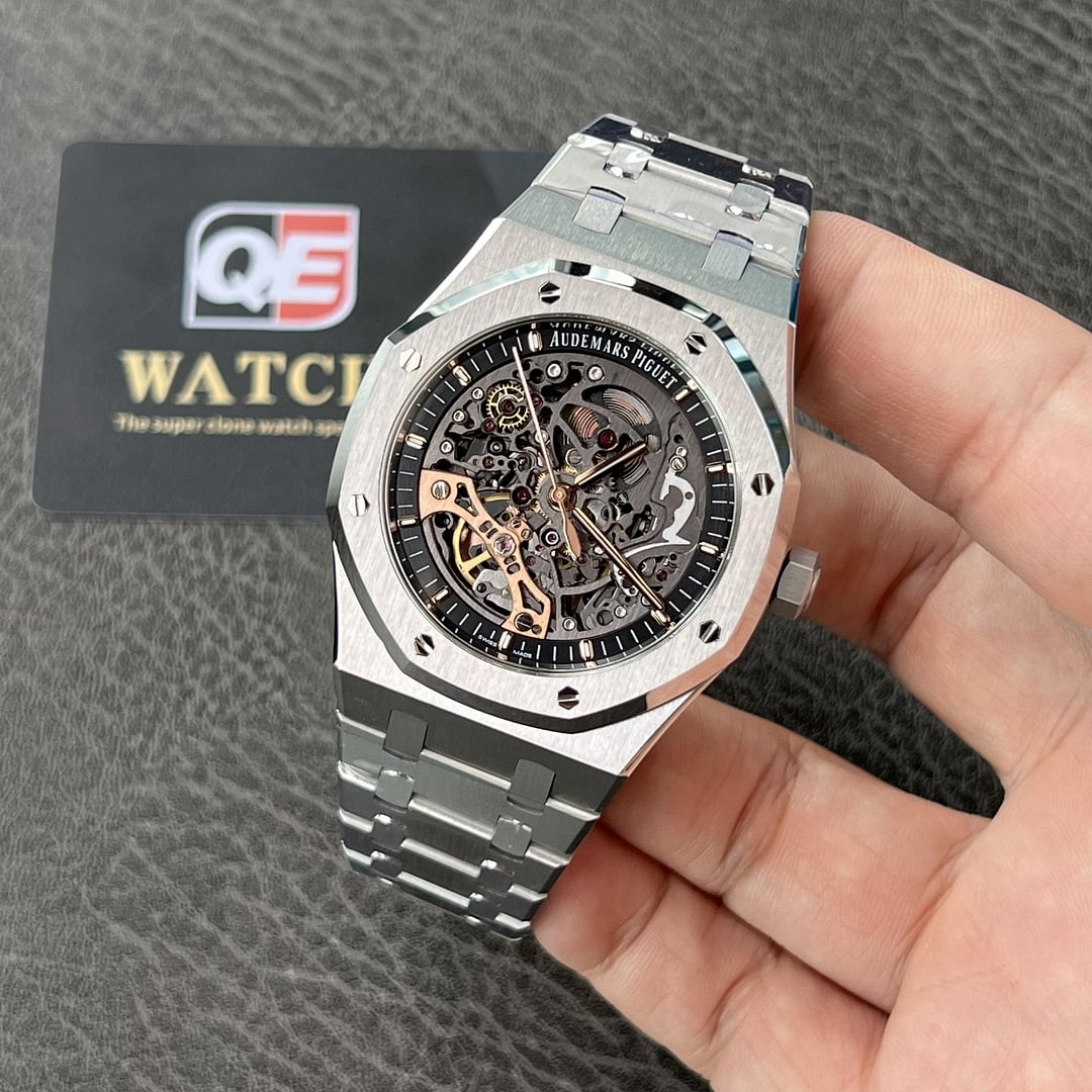 Audemars Piguet Royal Oak 15407ST.OO.1220ST.01 Grey Openworked Dial 41Mm Stainless Steel Super Clone