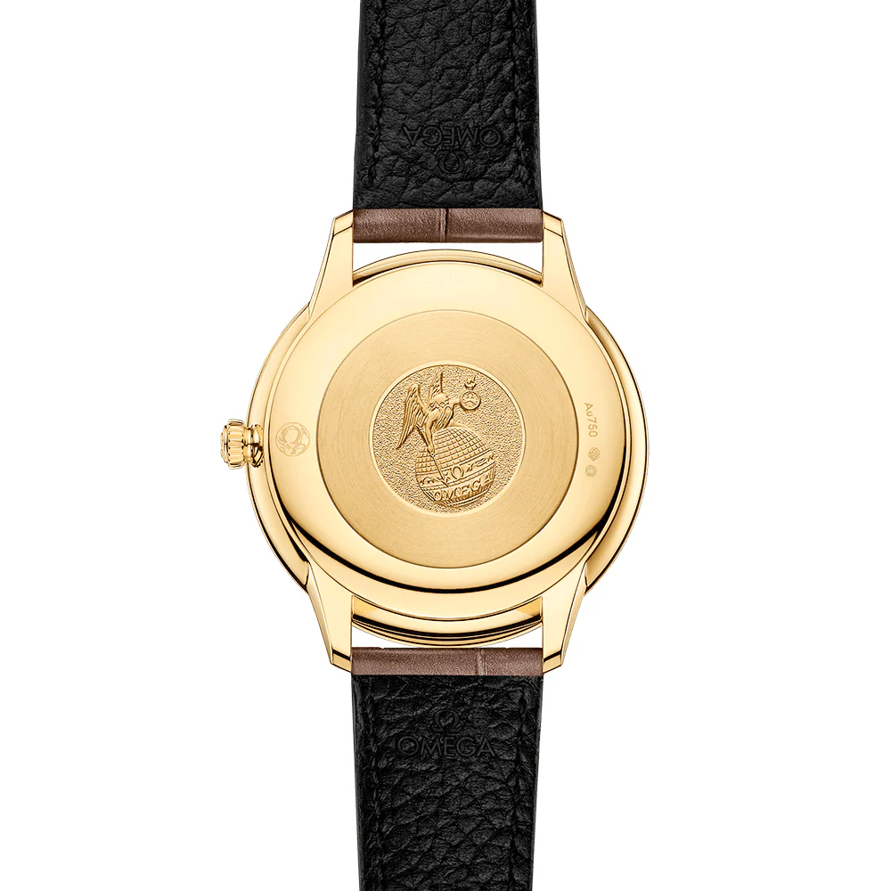 OMEGA De Ville Prestige 30mm 18ct Yellow Gold Diamond Dial Strap Watch