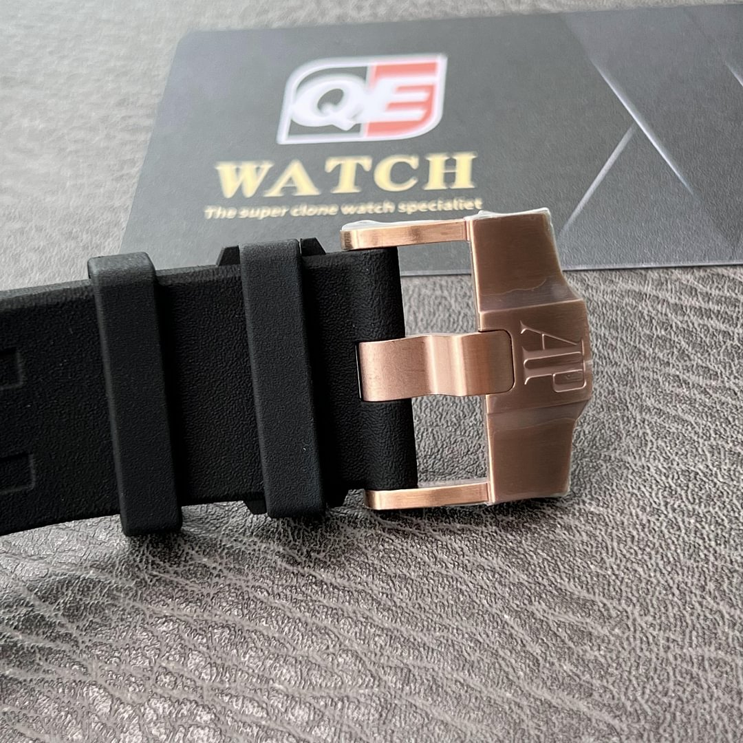 AUdemars Piguet Royal Oak Offshore Chronograph Rose gold Ceramic Bezel on Black Rubber Strap 44mm Super Clone