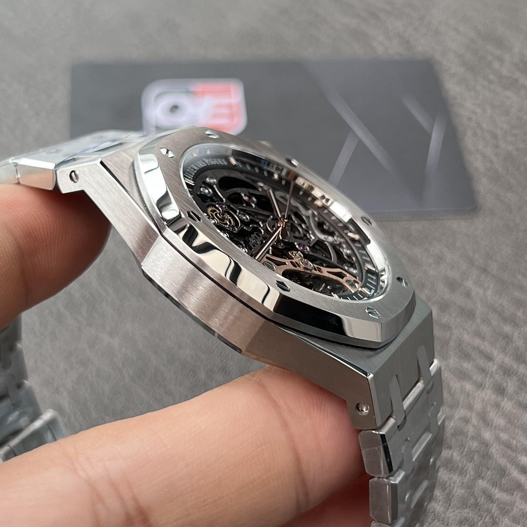 Audemars Piguet Royal Oak 15407ST.OO.1220ST.01 Grey Openworked Dial 41Mm Stainless Steel Super Clone