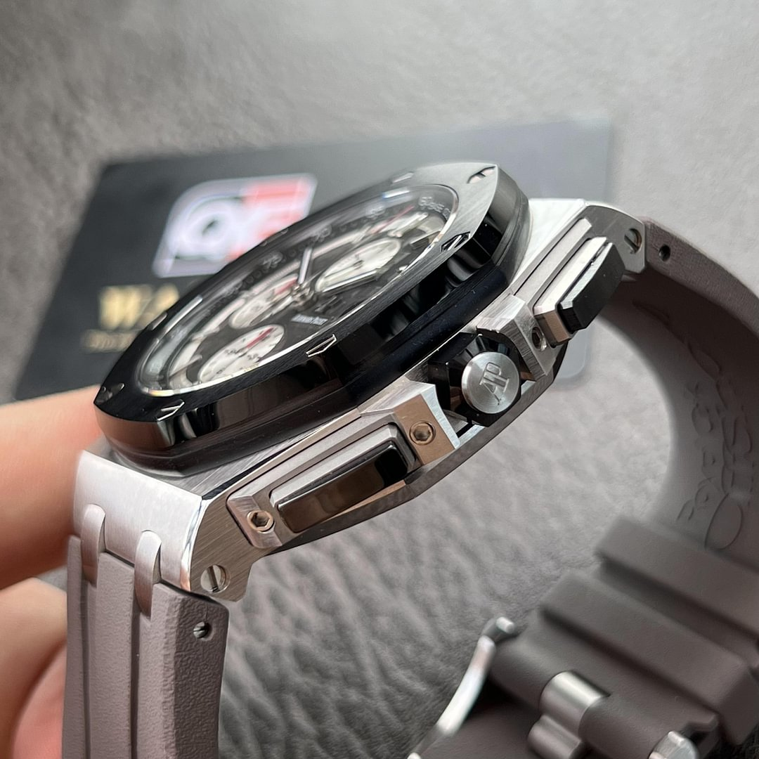 AUdemars Piguet Royal Oak Offshore Chronograph Panda dial Ceramic Bezel on Black Rubber Strap 44mm Super Clone