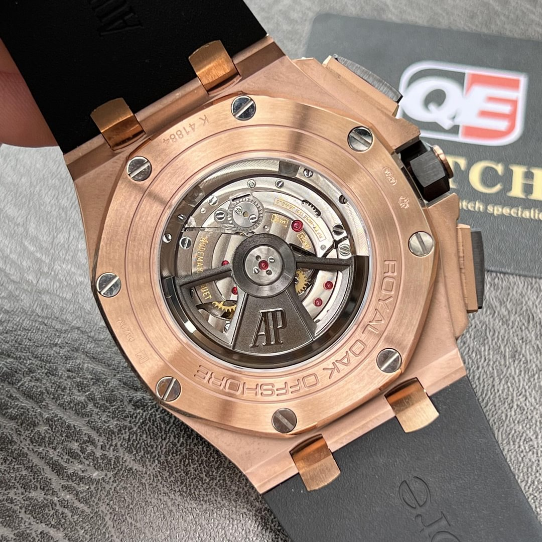 AUdemars Piguet Royal Oak Offshore Chronograph Rose gold Ceramic Bezel on Black Rubber Strap 44mm Super Clone