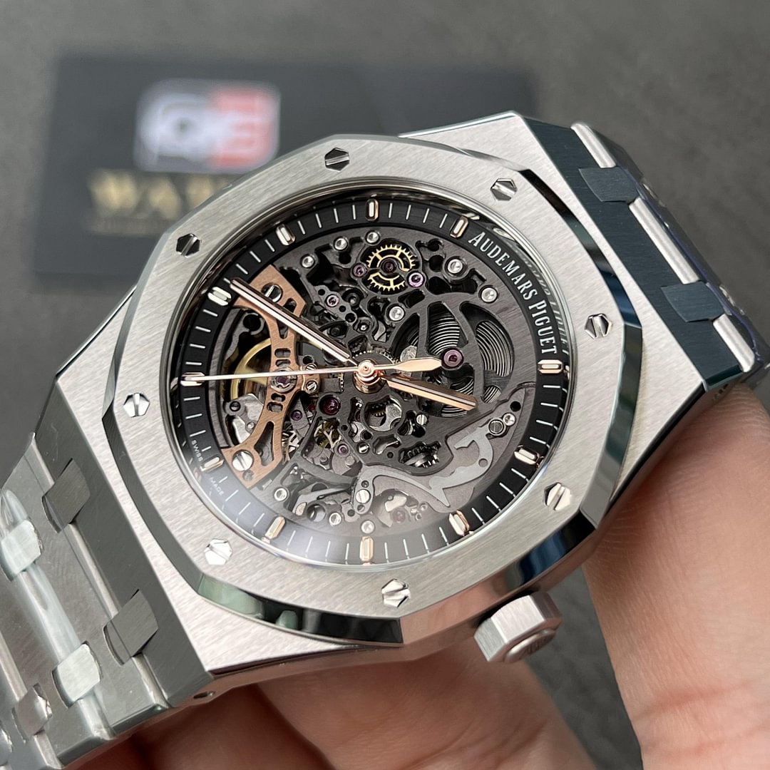 Audemars Piguet Royal Oak 15407ST.OO.1220ST.01 Grey Openworked Dial 41Mm Stainless Steel Super Clone