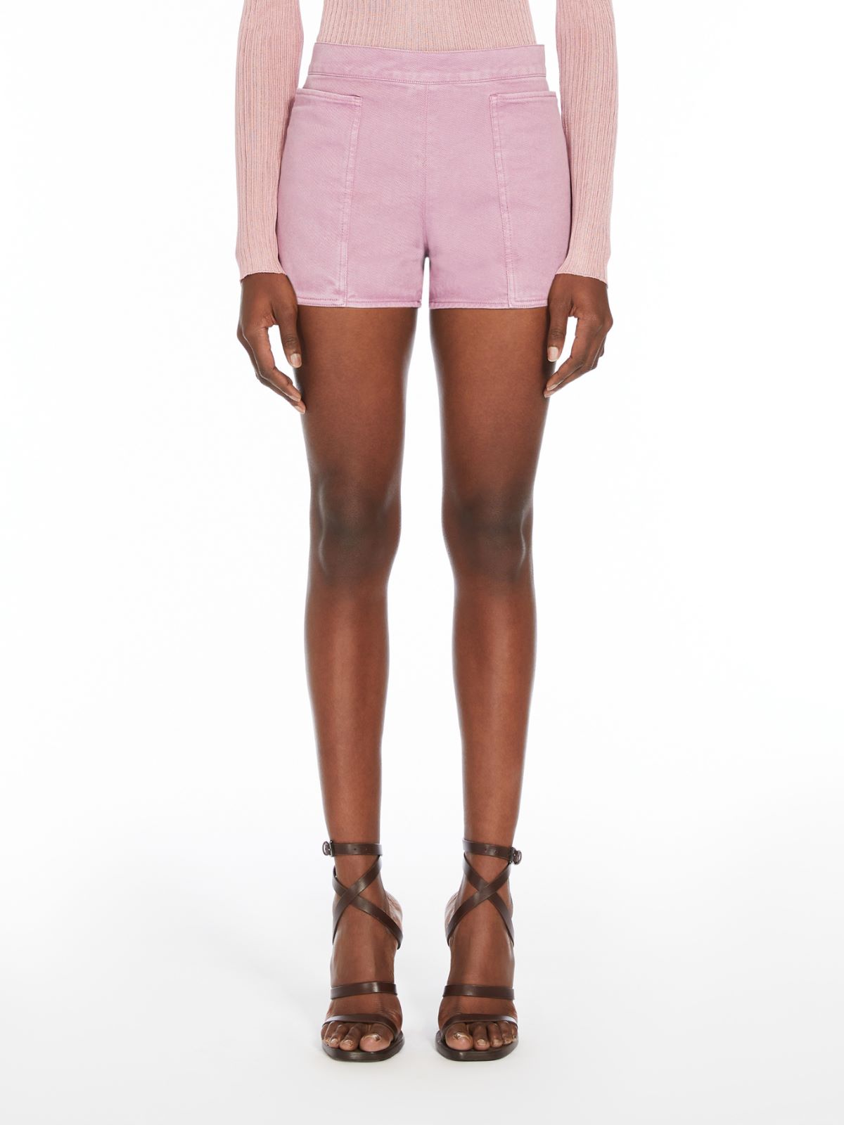 Cotton drill mini shorts