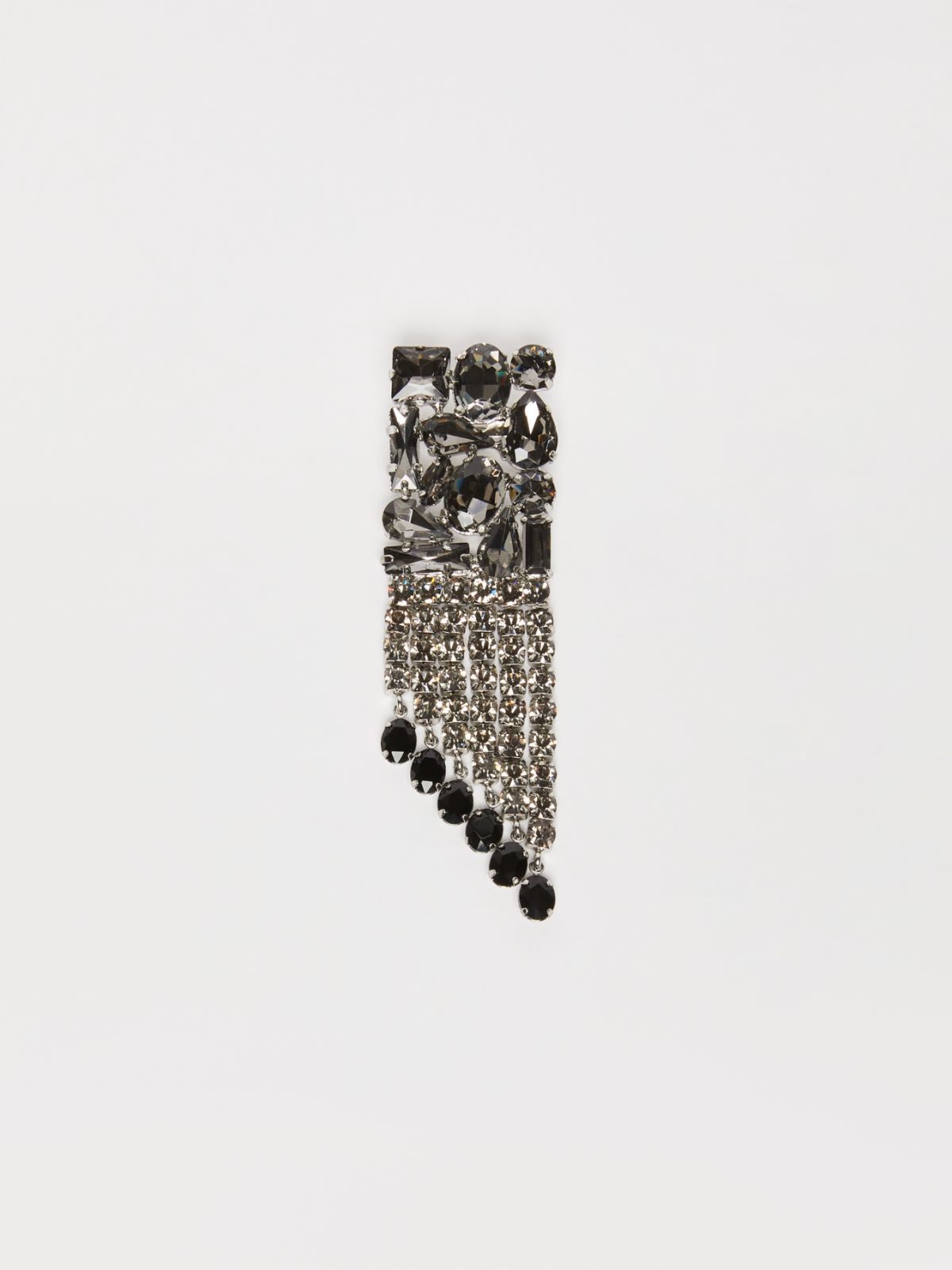 Metal and rhinestone brooch