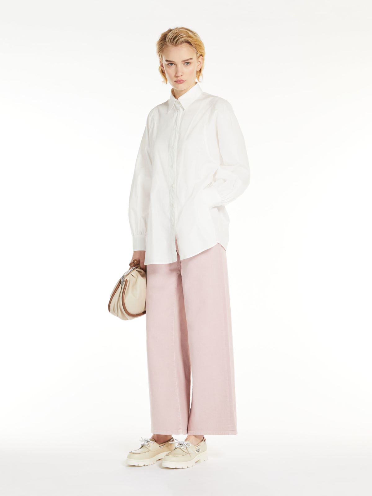 Cropped cotton trousers