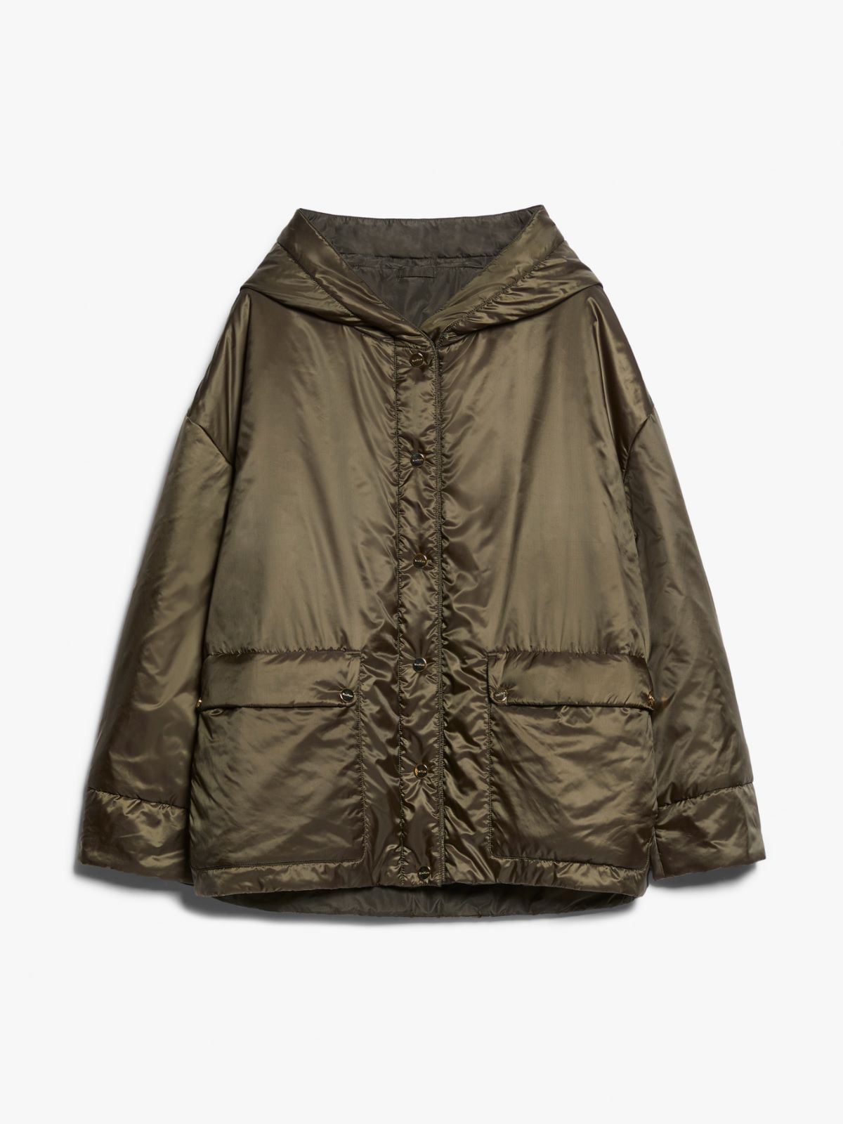 Reversible technical canvas padded sweatshirt