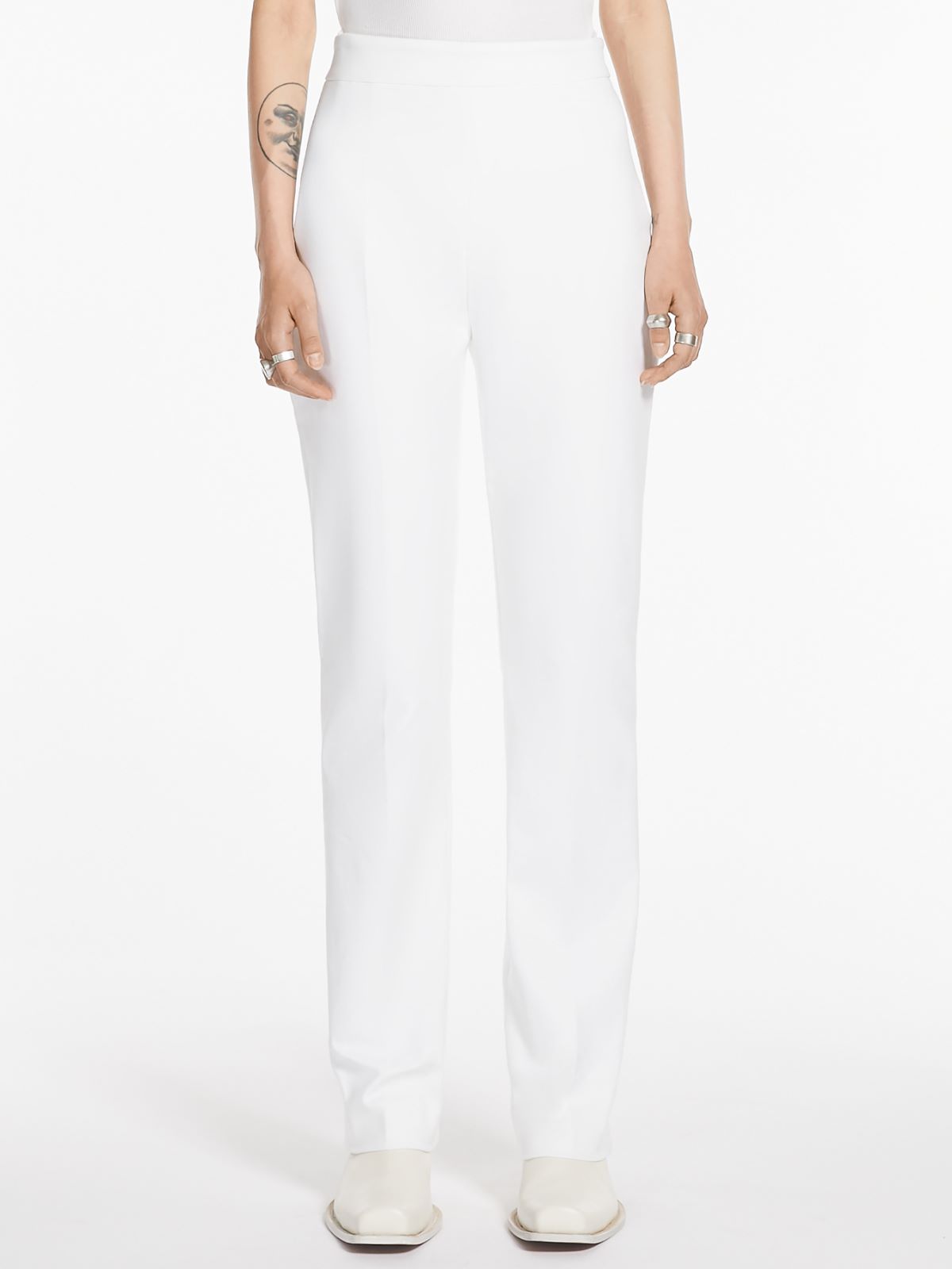 Double-faced cotton trousers