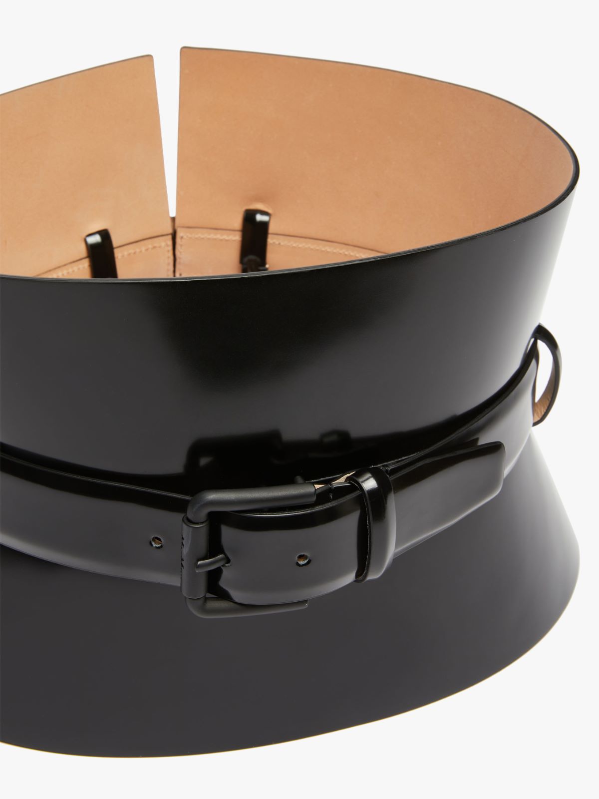 Leather bustier belt