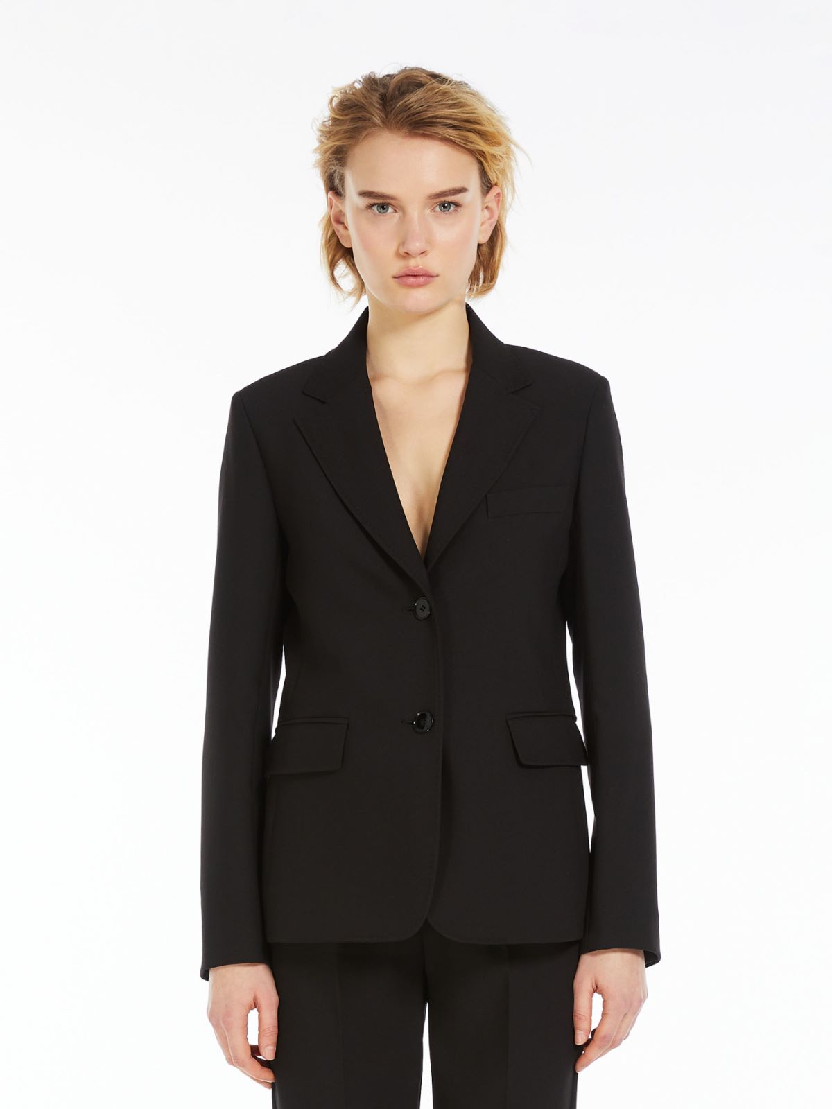 Stretch viscose canvas blazer