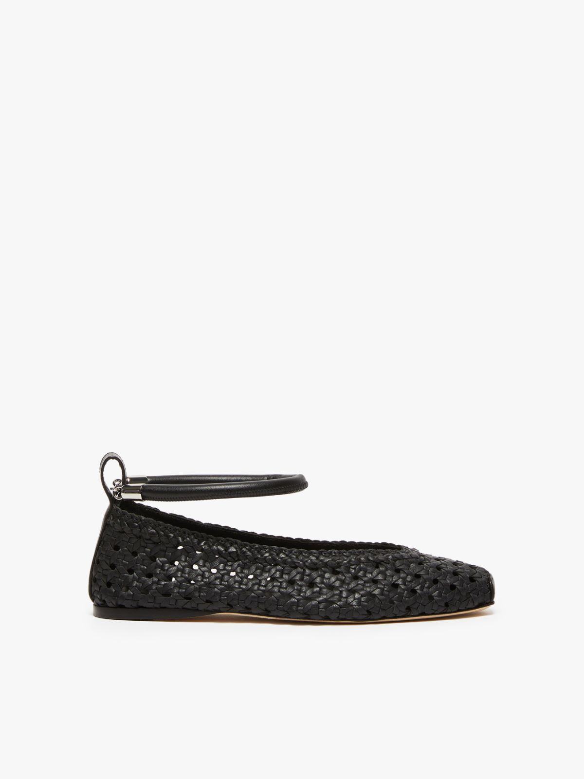 Woven nappa leather ballet flats