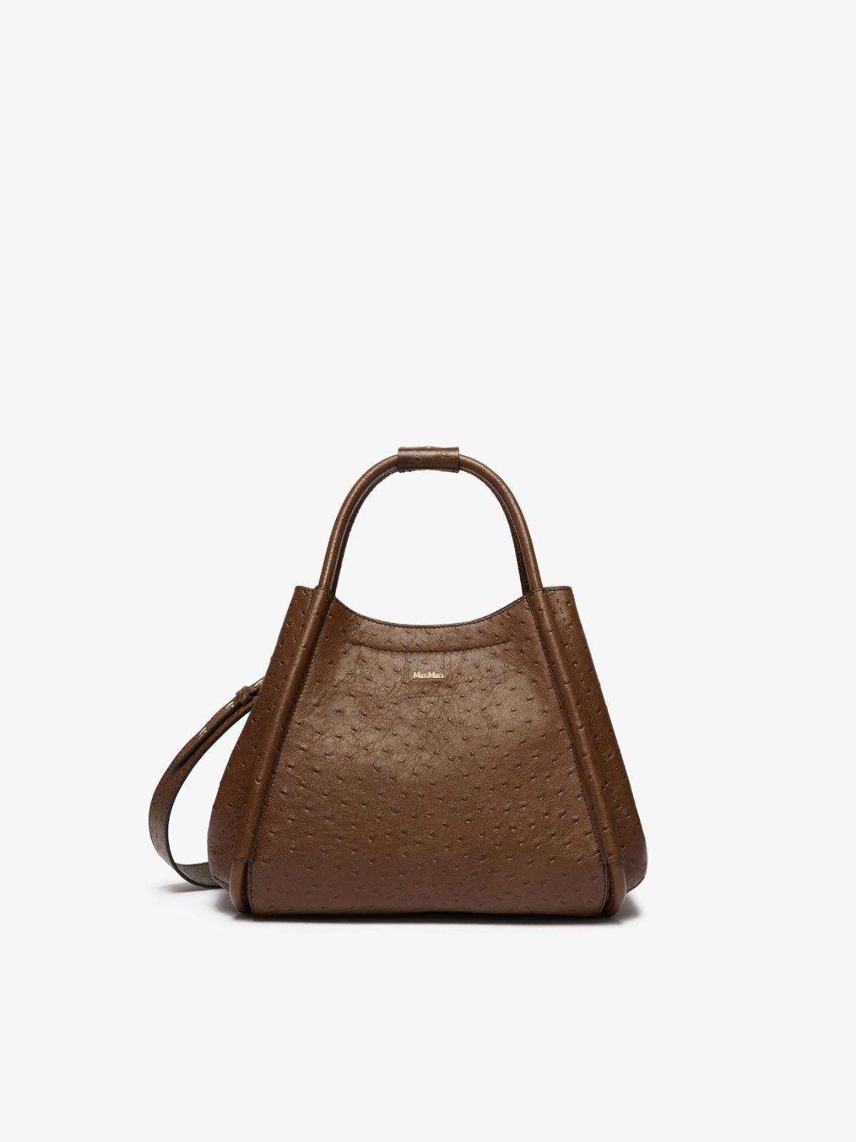 Small ostrich-print leather Marine Bag