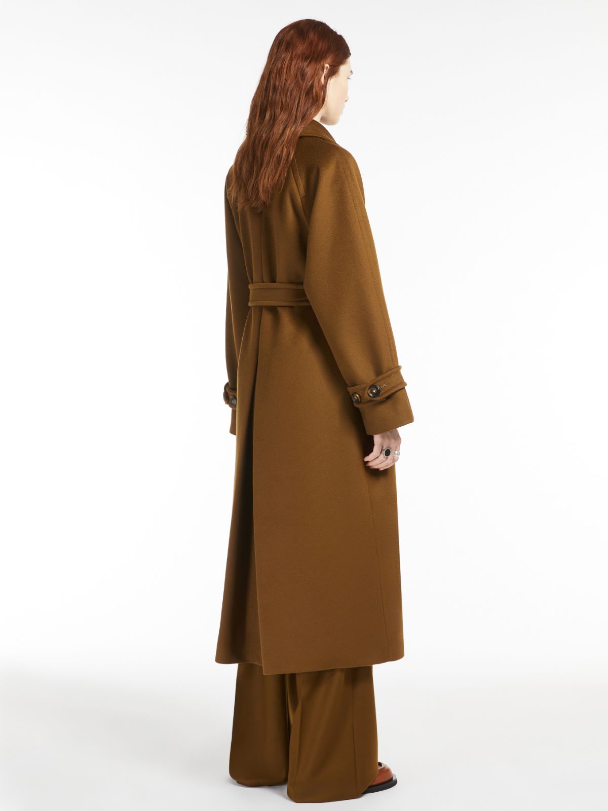 Double-breasted pure wool coat