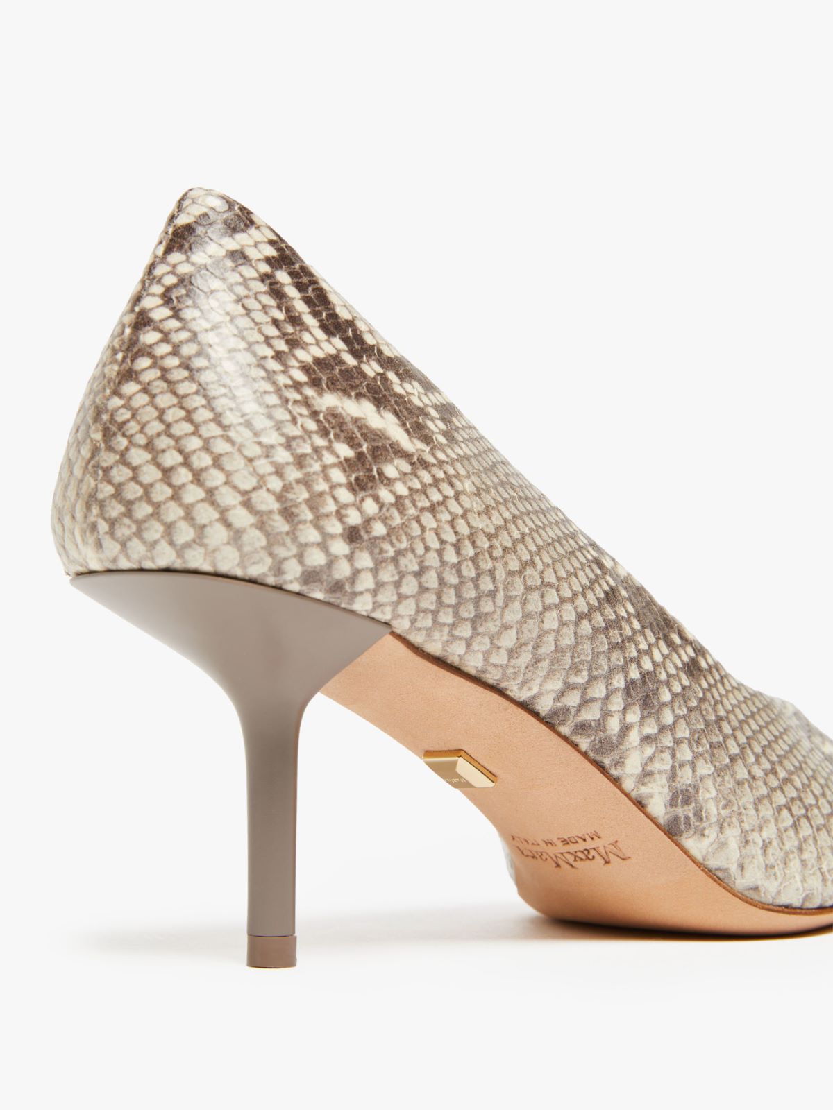 Python-print leather court shoes