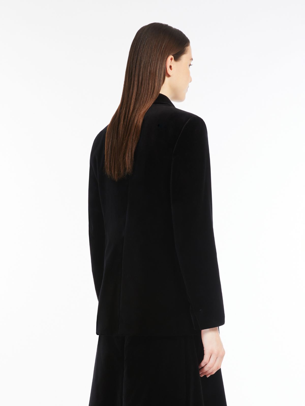 Double-breasted velvet jacket