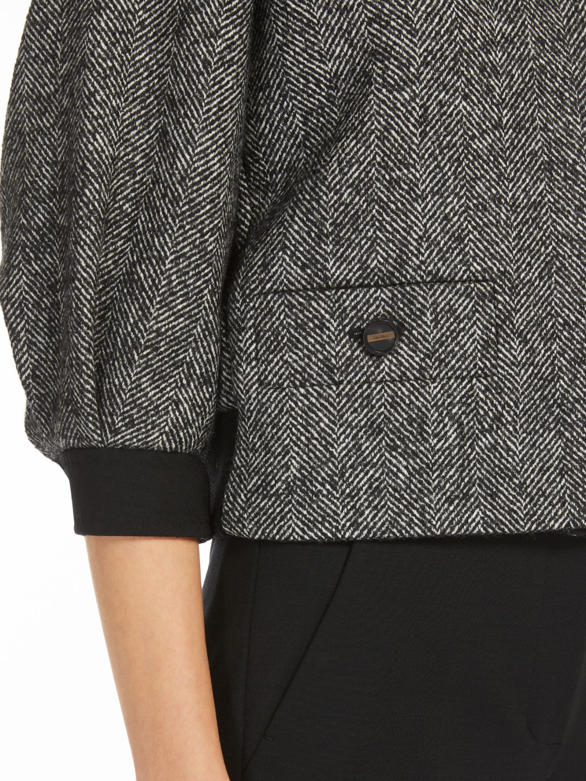 Cropped jacket in chevron wool