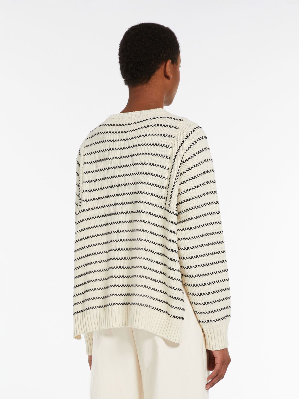 Oversized striped cotton sweater