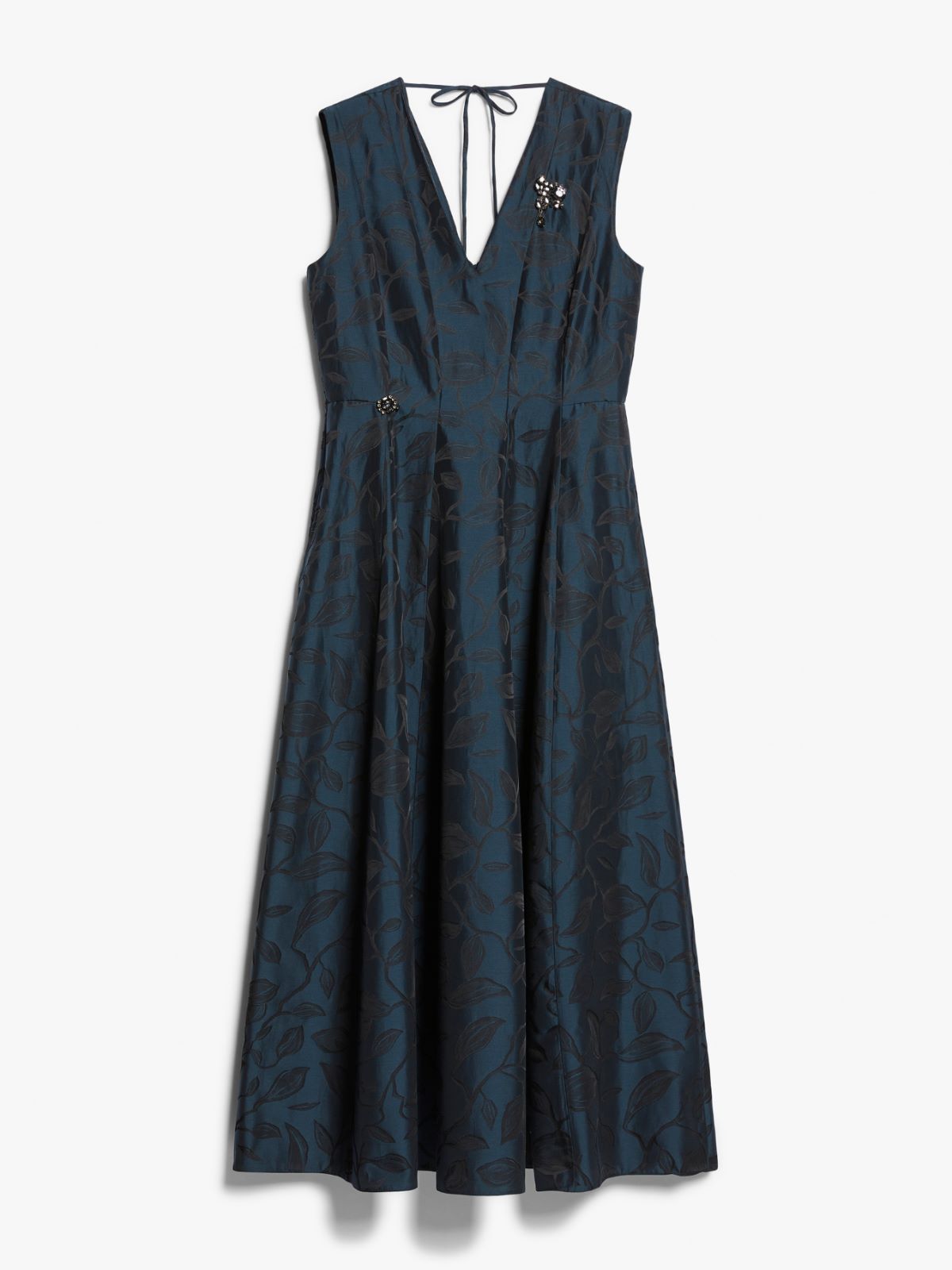 Sleeveless jacquard cotton dress