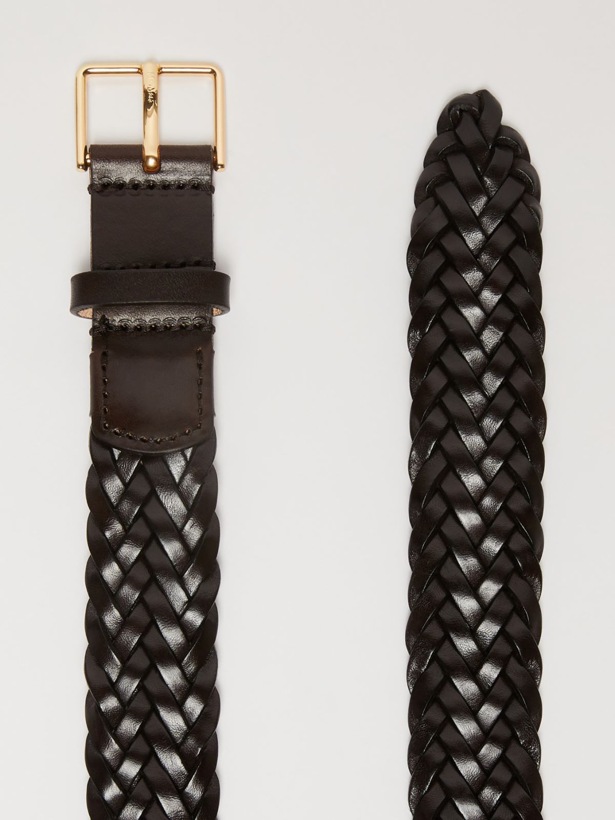 Woven leather belt