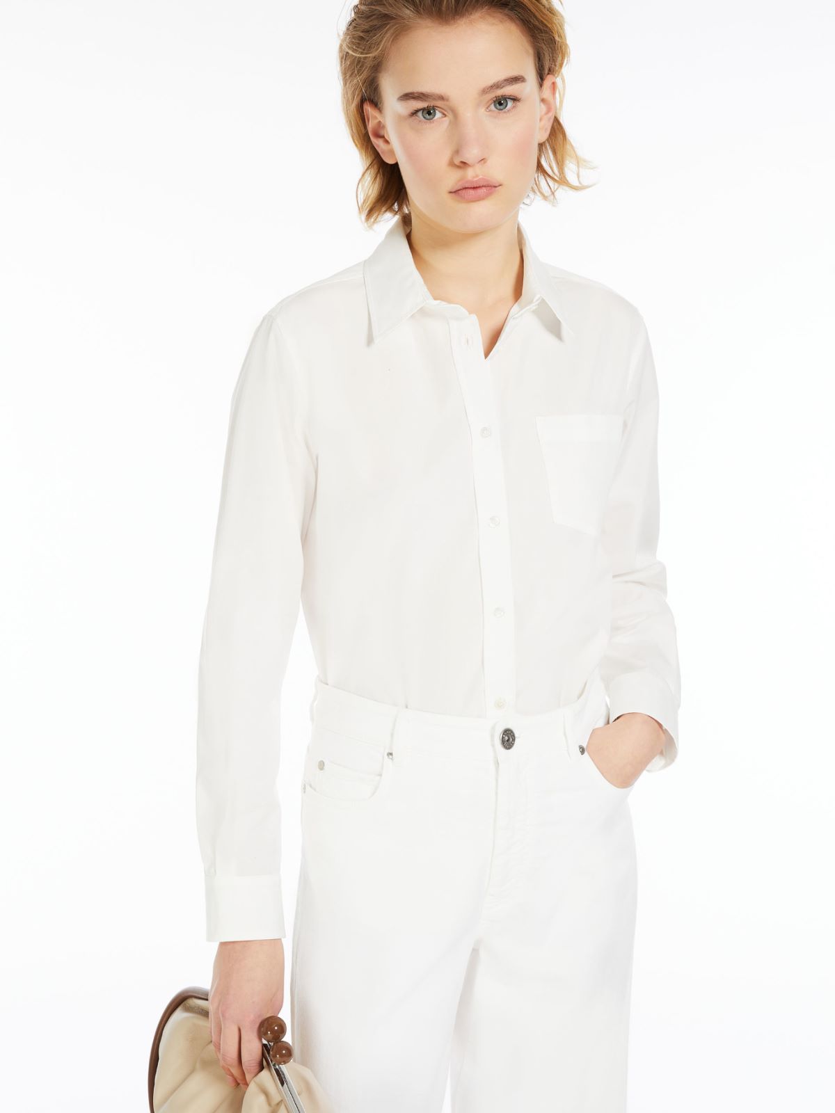 Straight poplin shirt