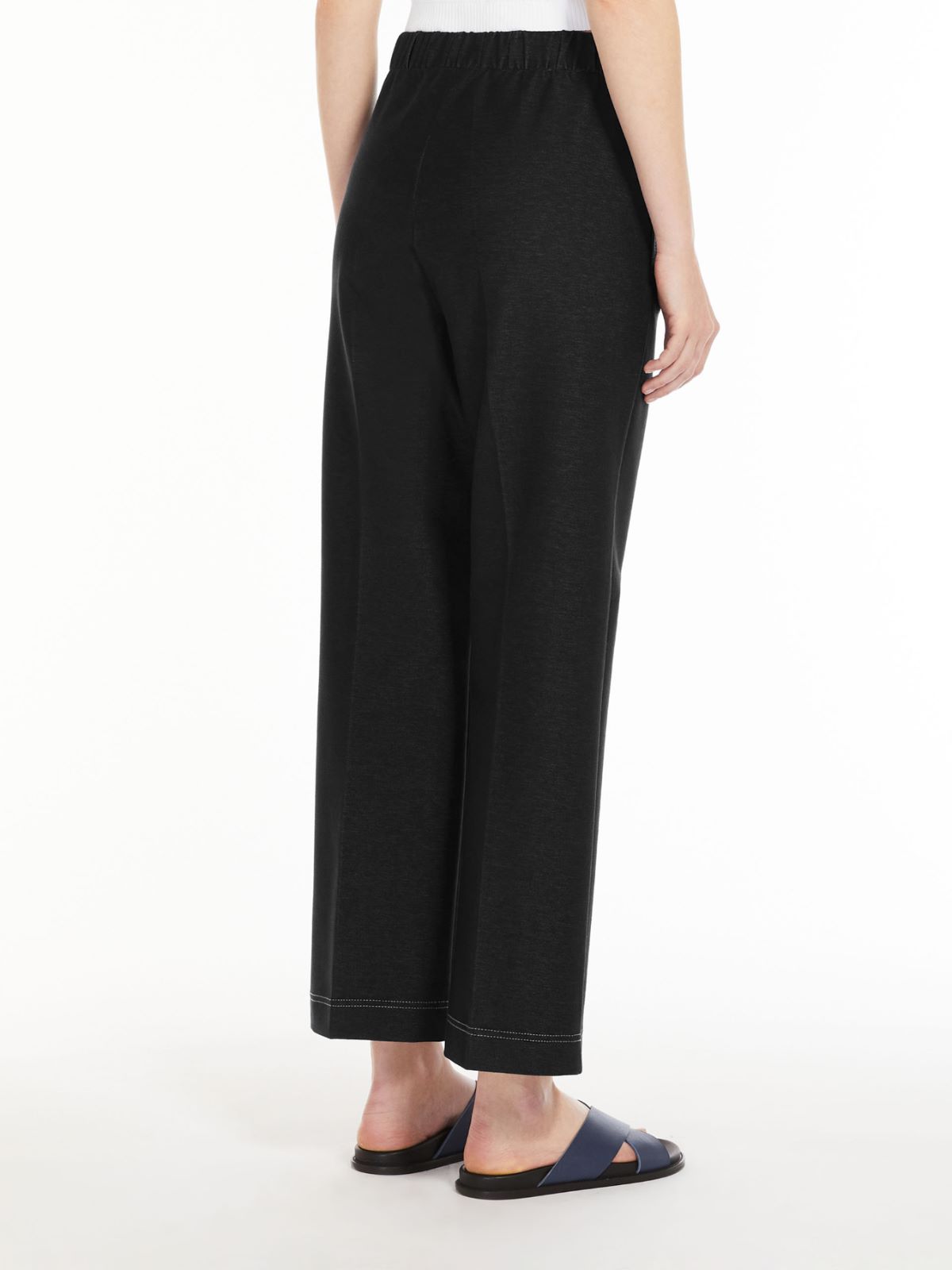 Denim-look jersey trousers