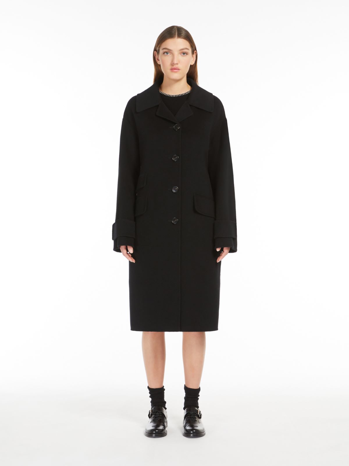 Wool single-breasted coat