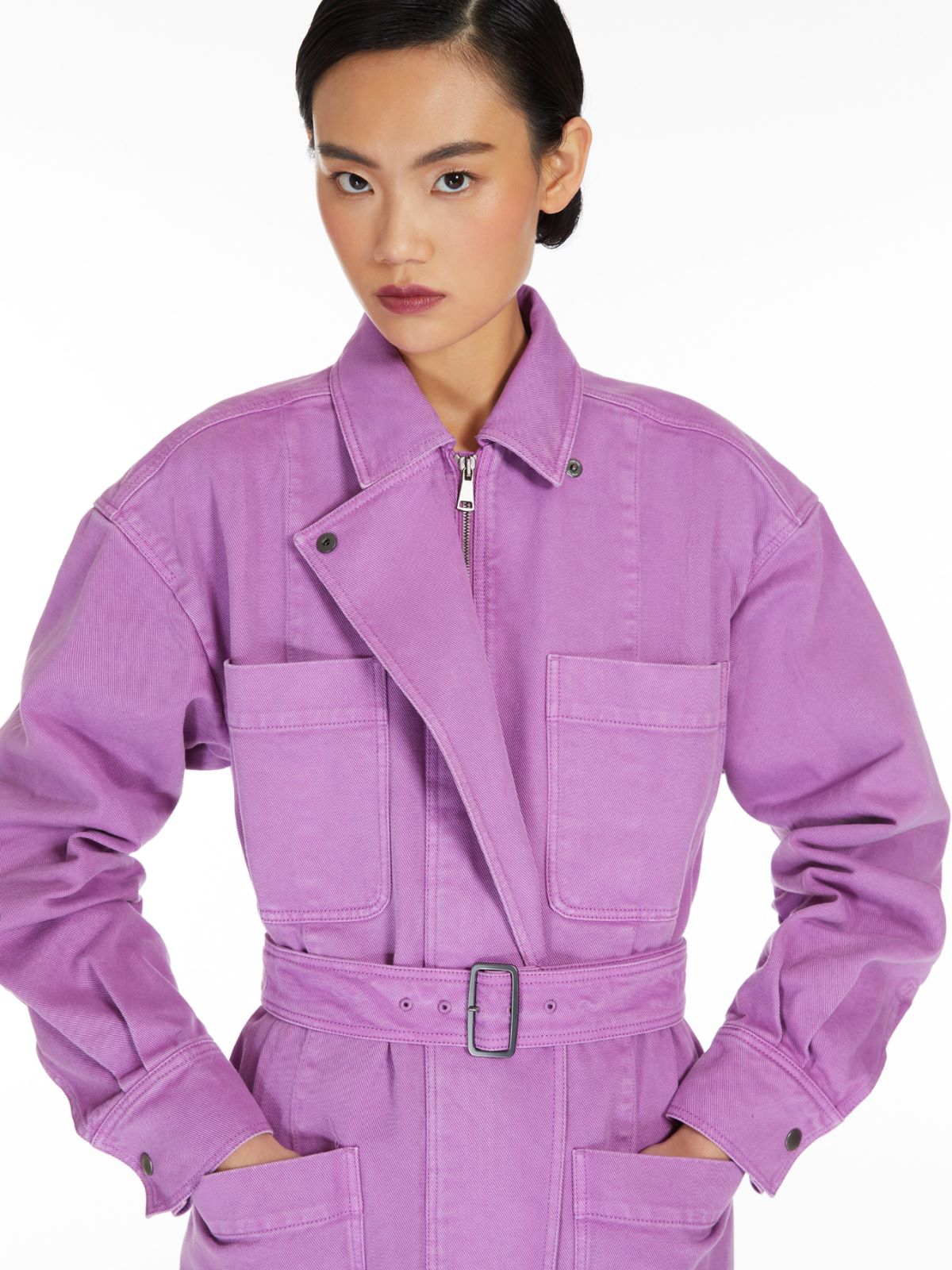 Canvas trench coat with belt