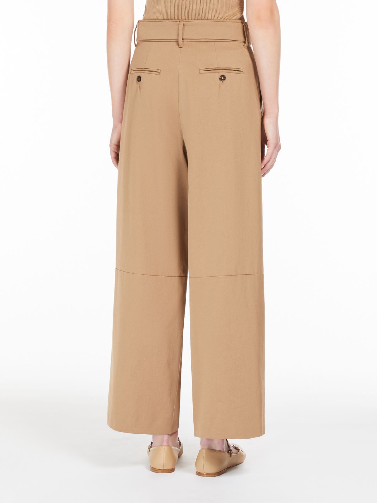 Wide-fit gabardine trousers